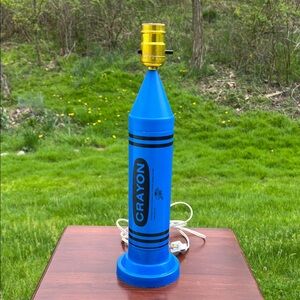 Vintage 1988 Ralphco Blue Crayola Crayon Lamp Tested & Working 90s Kid Y2K